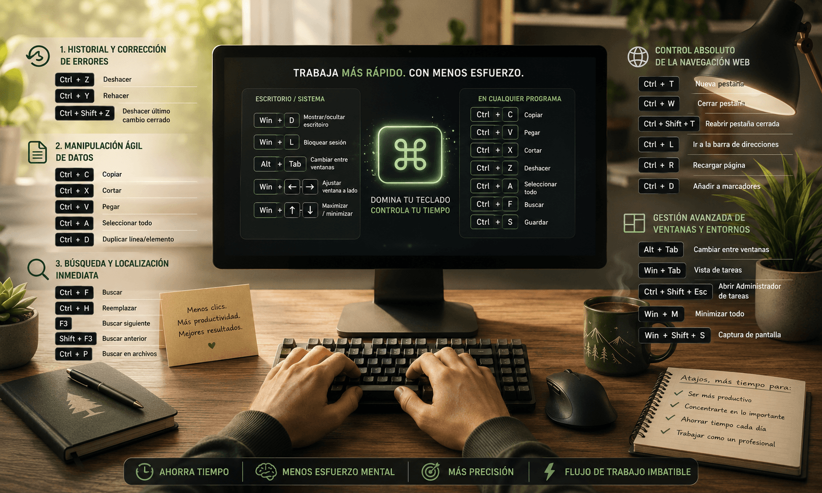 Atajos de teclado que te salvarán la vida (y por qué estás tardando en usarlos)