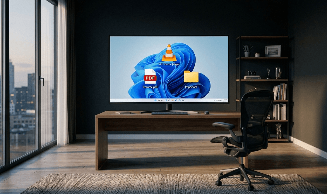 Escritorio de Windows 11 con el menú Inicio abierto